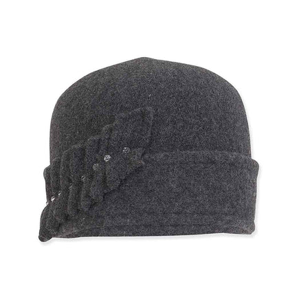 Soft Wool Turban Beanie with Pleated Accent - Adora Hat® Beanie Adora Hats AD1212A Grey S/M (55-57 cm)