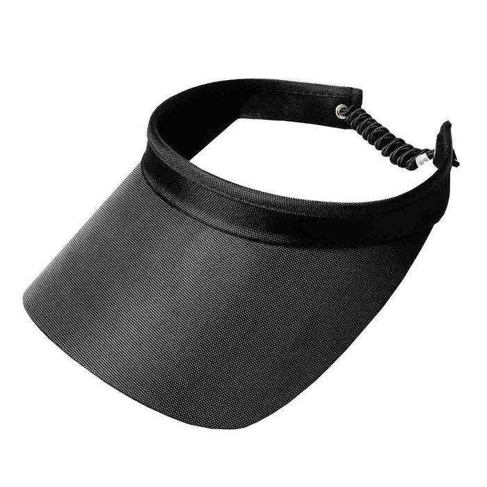 Solid Color Golf Sun Visor with Coil Lace - GloveIt® Golf Hats Visor Cap GloveIt V310 Black