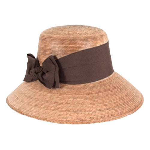 Somerset Palm Leaf Sun Hat with Brown Bow - Tula Hats Cloche Tula Hats TU1-1160 Burnt Palm Medium (57 - 58 cm)