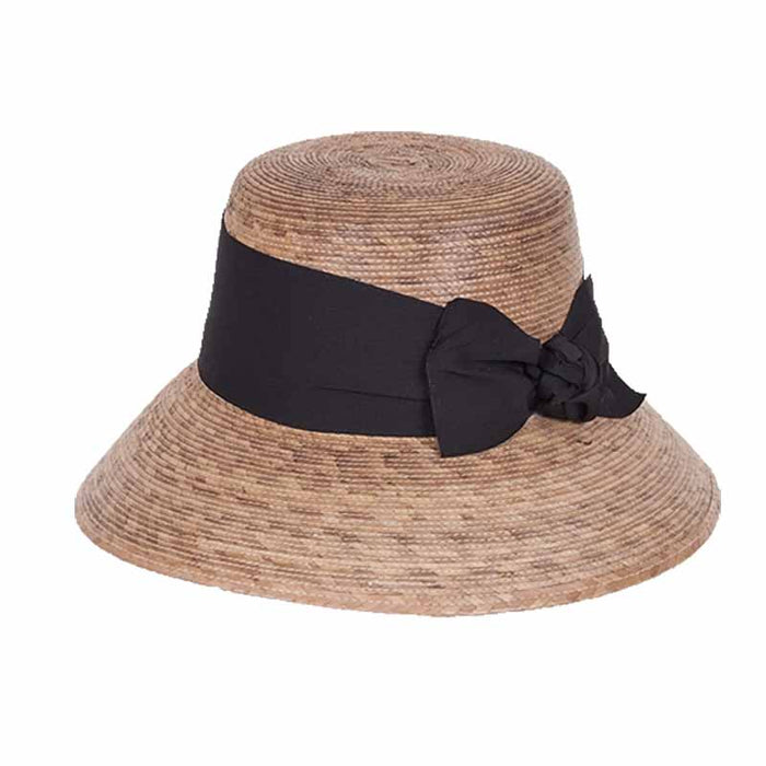 Somerset Palm Leaf Sun Hat with Brown Bow - Tula Hats Cloche Tula Hats