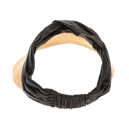 Sporty Sun Visor with Pleated Cotton Band - Boardwalk Style Visor Cap Boardwalk Style Hats