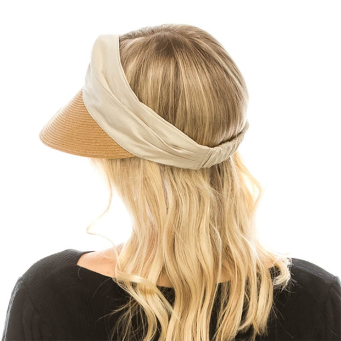 Sporty Sun Visor with Pleated Cotton Band - Boardwalk Style Visor Cap Boardwalk Style Hats