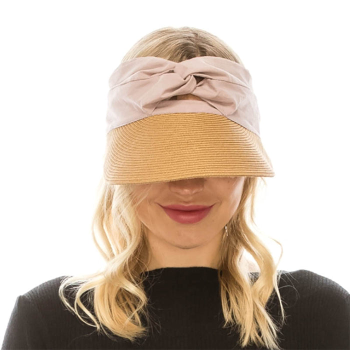 Sporty Sun Visor with Pleated Cotton Band - Boardwalk Style Visor Cap Boardwalk Style Hats