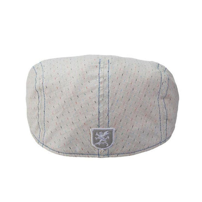 Stacy Adams Flat Cap Leatherette Under Bill - White Flat Cap Stacy Adams Hats