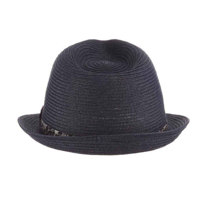 Straw Fedora with Floral Print Band - Stacy Adams Hats Fedora Hat Stacy Adams Hats
