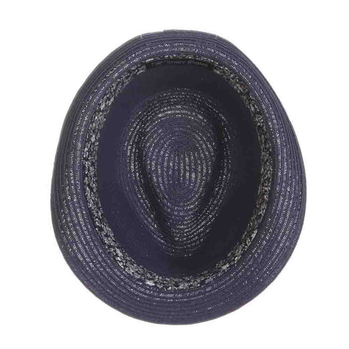 Straw Fedora with Floral Print Band - Stacy Adams Hats Fedora Hat Stacy Adams Hats