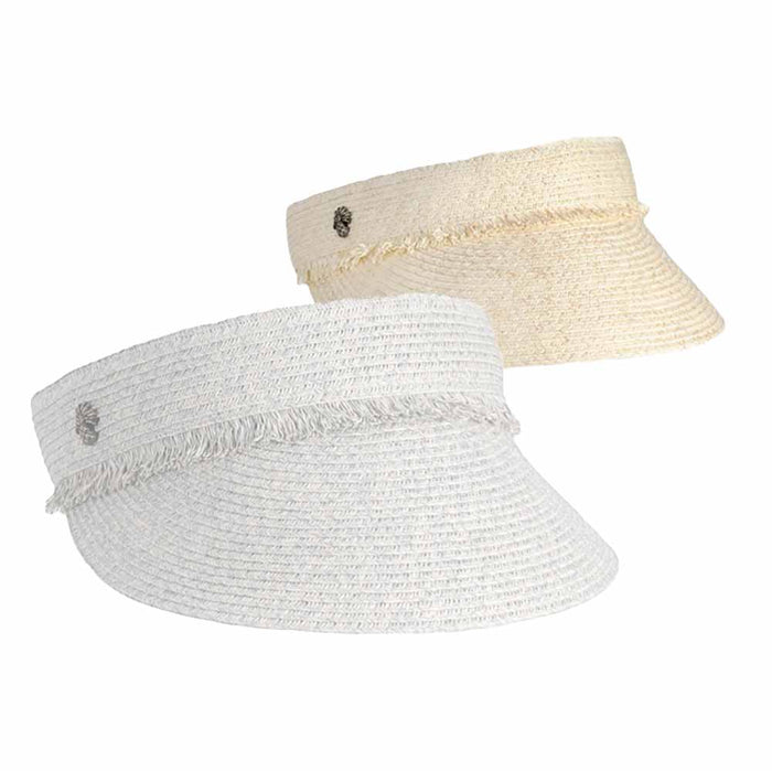 Straw Sun Visor with Frayed Band - Tommy Bahama Hats Visor Cap Tommy Bahama Hats TBL459-NAT Natural