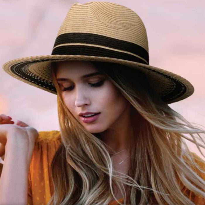 Striped Multi Tone Summer Safari Hat - Sun 'N' Sand Hats Safari Hat Sun N Sand Hats