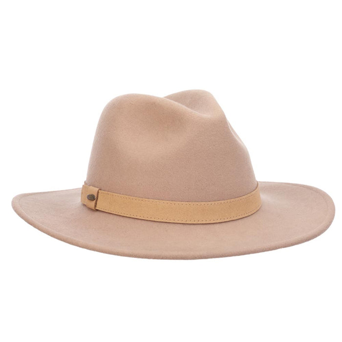 Structured Wool Felt Wide Brim Safari Hat - Scala Hats Safari Hat Scala Hats LF271 Mink S/M (57 cm)