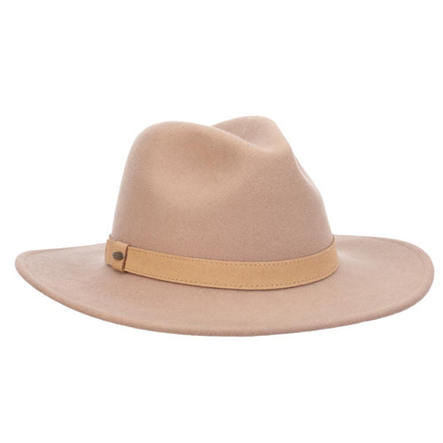 Structured Wool Felt Wide Brim Safari Hat - Scala Hats Safari Hat Scala Hats LF271 Mink S/M (57 cm)