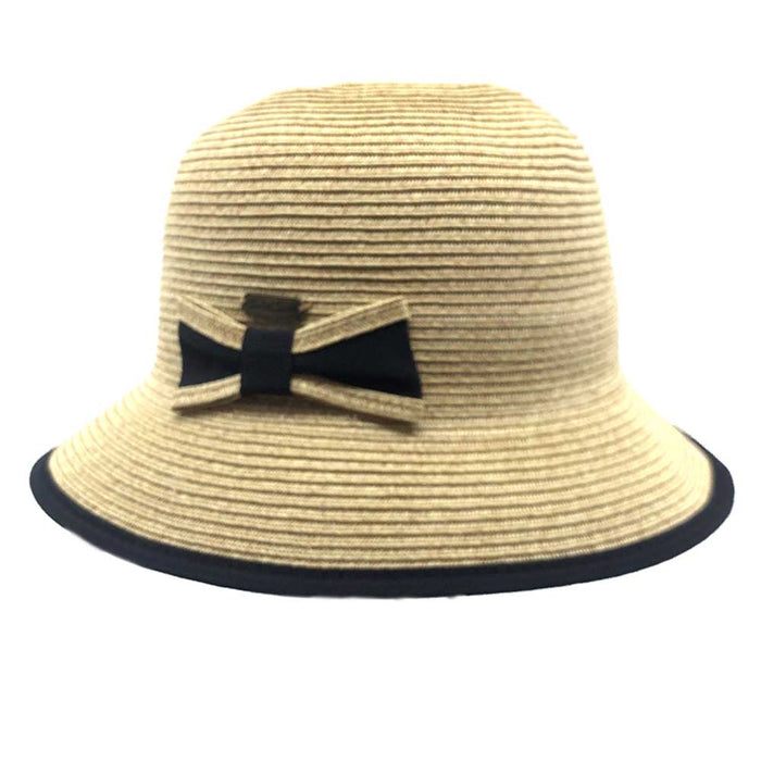 Summer Cloche Hat with Ribbon Bow - Sun 'N' Sand Hat Cloche Sun N Sand Hats
