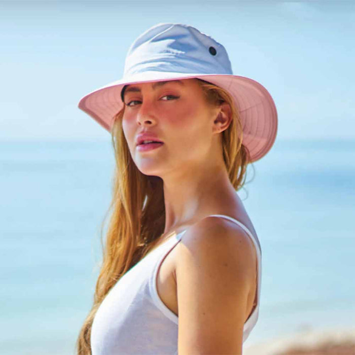 Supplex Dimensional Brim Hat, Pink - DPC Outdoor Headwear Bucket Hat Dorfman Hat Co.