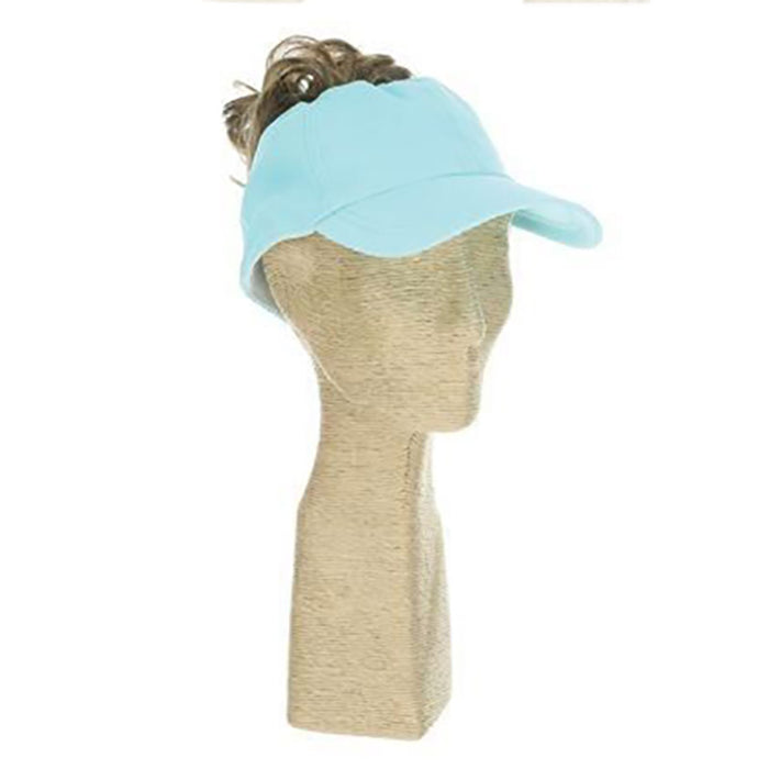 Swimsuit Fabric Ponytail Baseball Cap - DPC Hats Cap Dorfman Hat Co. BC362AQ Aqua