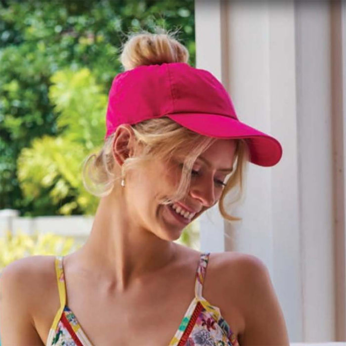 Swimsuit Fabric Ponytail Baseball Cap - DPC Hats Cap Dorfman Hat Co.