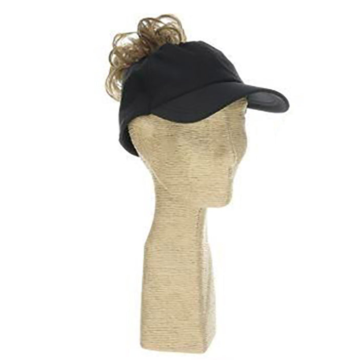 Swimsuit Fabric Ponytail Baseball Cap - DPC Hats Cap Dorfman Hat Co. BC362BK Black