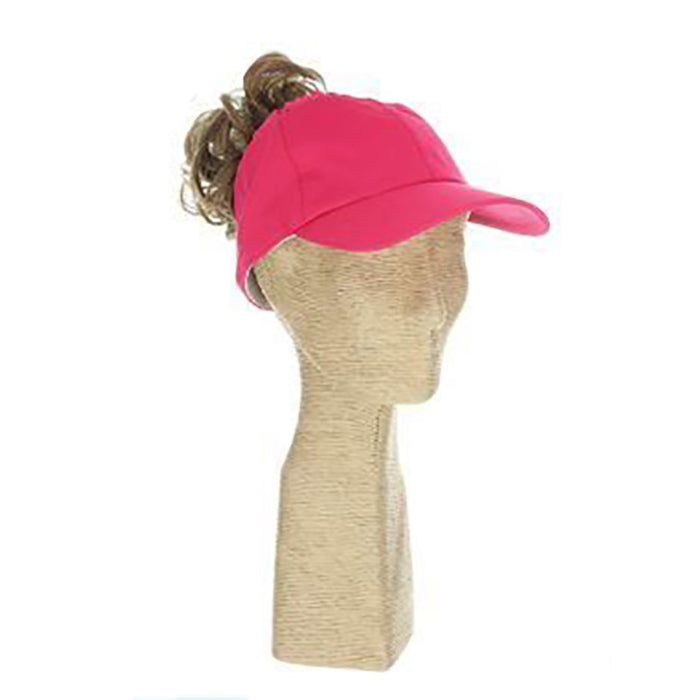 Swimsuit Fabric Ponytail Baseball Cap - DPC Hats Cap Dorfman Hat Co. BC362FC Fuchsia