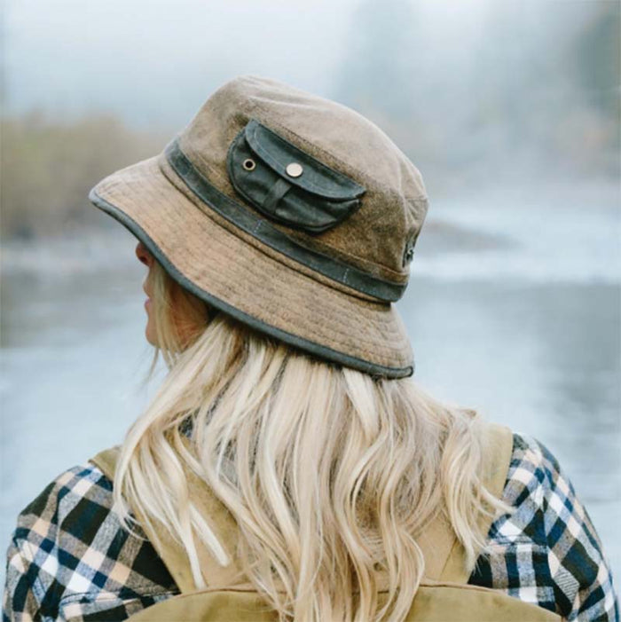 Tarp Cloth Bucket Hat with Side Pockets - Stetson Hats Bucket Hat Stetson Hats