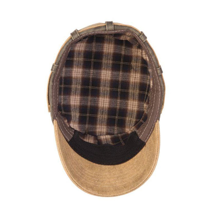 Tarp Cloth Cadet Cap with Plaid Lining - Stetson Hats Cap Stetson Hats