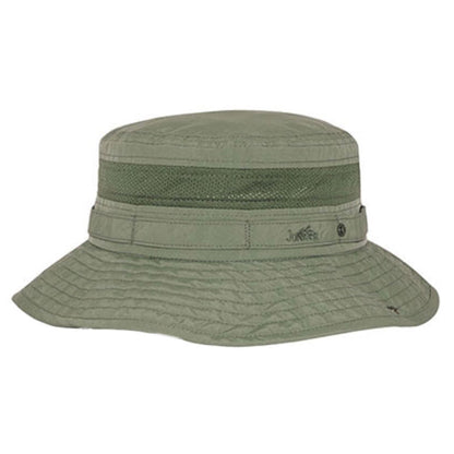Taslon Jungle Bucket Hat with Snap Brim, 2XL - Juniper UV Hats Bucket Hat MegaCI J7263OL Olive XX-Large (24")