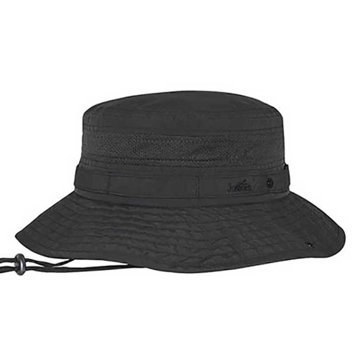 Taslon Jungle Bucket Hat with Snap Brim, 2XL - Juniper UV Hats Bucket Hat MegaCI J7263CL Charcoal XX-Large (24")
