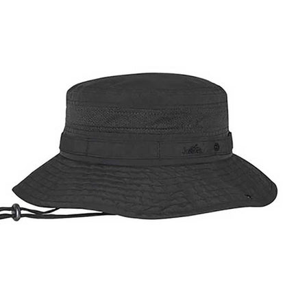Taslon Jungle Bucket Hat with Snap Brim, 2XL - Juniper UV Hats Bucket Hat MegaCI J7263CL Charcoal XX-Large (24")