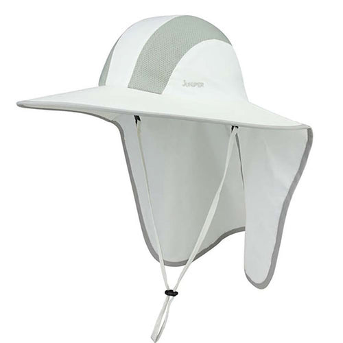 Taslon Large Bill UV Cap with Neck Cape - Juniper UV Wear Cap MegaCI J7250-WHT White