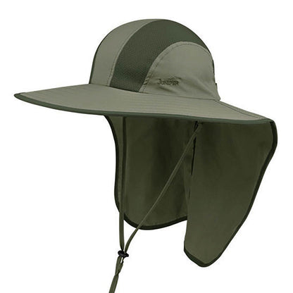 Taslon Large Bill UV Cap with Neck Cape - Juniper UV Wear Cap MegaCI J7250 Olive