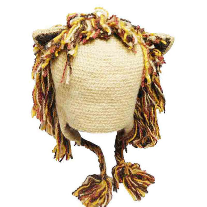 The Cowardly Lion Peruvian Hand Knit Hat Trapper Hat Peruvian Trading Co