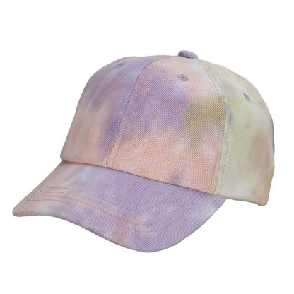 Tie Dye Cotton Baseball Cap for Ladies - Cappelli Straworld Hats Cap Epoch Hats CSW410-PP Purple OS