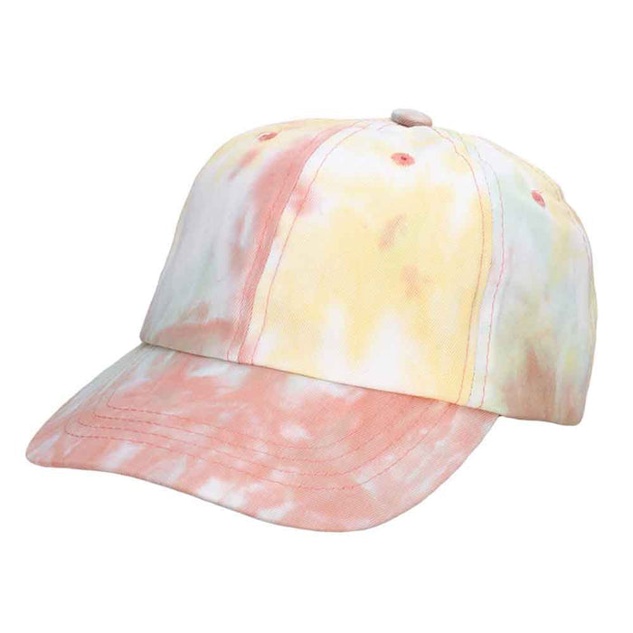 Tie Dye Cotton Baseball Cap for Ladies - Cappelli Straworld Hats Cap Epoch Hats CSW410-CO Coral OS