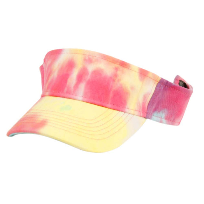 Tie Dye Cotton Sun Visor - E-Flag Wear Visor Cap Epoch Hats V6002YW Yellow OS