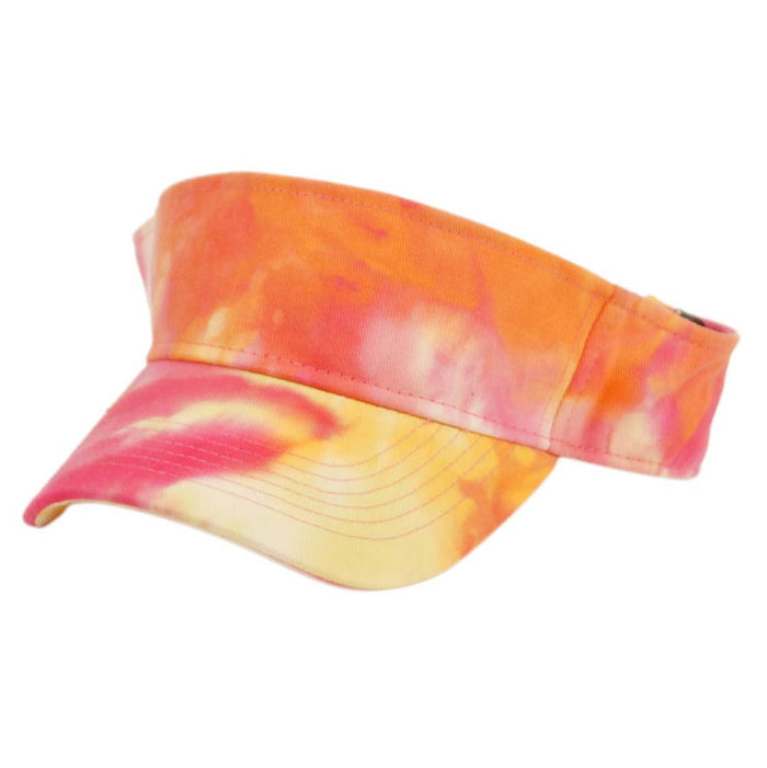 Tie Dye Cotton Sun Visor - E-Flag Wear Visor Cap Epoch Hats V6002OR Orange OS