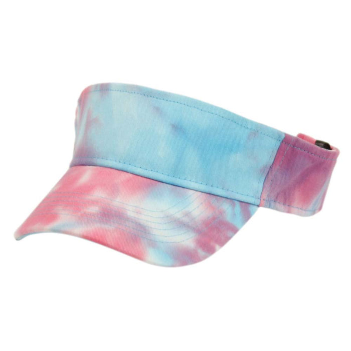 Tie Dye Cotton Sun Visor - E-Flag Wear Visor Cap Epoch Hats V6002PK Pink OS