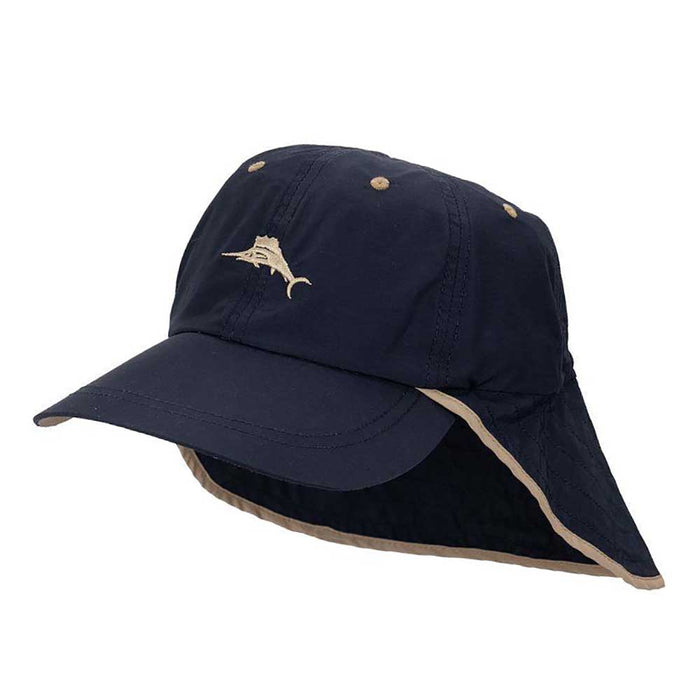 Tommy Bahama Performance Flap Cap with Sun Shield Cap Tommy Bahama Hats TBW276-NAVY1 Navy S/M