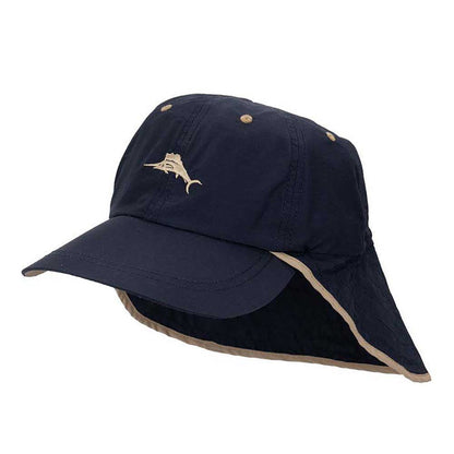Tommy Bahama Performance Flap Cap with Sun Shield Cap Tommy Bahama Hats TBW276-NAVY1 Navy S/M
