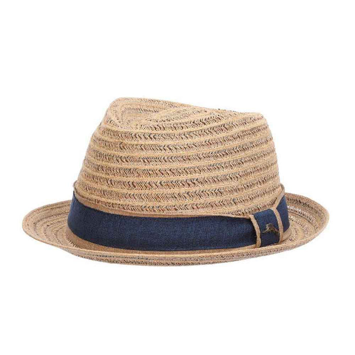 Tommy Bahama Woven Straw Fedora with TB Marlin Pin Fedora Hat Tommy Bahama Hats TBW264OSs Natural S/M (22 1/4")