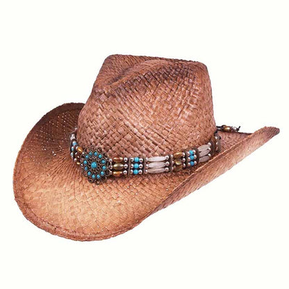 Turquoise Stone Concho Cowboy Hat for Small Heads - Karen Keith Hats Cowboy Hat Great hats by Karen Keith