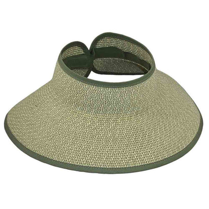 Tweed Roll-Up Wrap Around Sun Visor Hat - JSA Hats Visor Cap Jeanne Simmons Accessories JS6218-GN Green Tweed OS