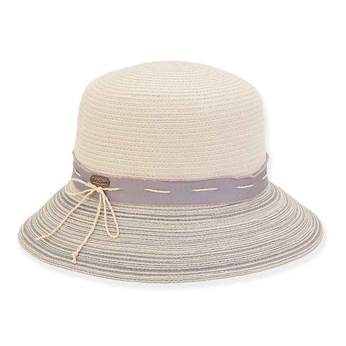 Two Tone Polybraid Cloche - Sun 'N' Sand Hats Cloche Sun N Sand Hats HH2753B Grey OS (57 cm)