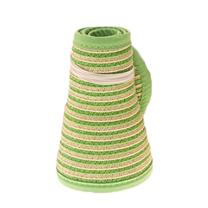 Two Tone Roll Up Wrap Around Sun Visor Hat for Kids - Boardwalk Hats Visor Cap Boardwalk Style Hats DA148-2K LIM Lime