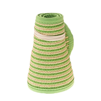 Two Tone Roll Up Wrap Around Sun Visor Hat for Kids - Boardwalk Hats Visor Cap Boardwalk Style Hats DA148-2K LIM Lime