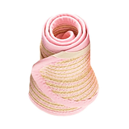 Two Tone Roll Up Wrap Around Sun Visor Hat for Kids - Boardwalk Hats Visor Cap Boardwalk Style Hats DA148-2K PNK Pink