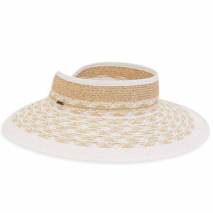 Two Tone Wrap Around Visor Hat - Sun 'N' Sand Hats Visor Cap Sun N Sand Hats HH2619A White
