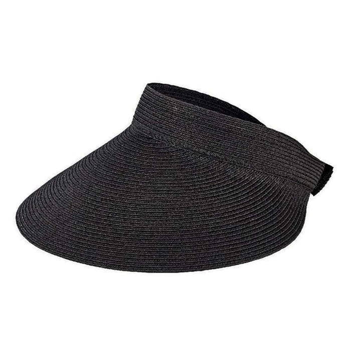 Ultrabraid Roll Up Wide Brim Sun Visor - San Diego Hat Visor Cap San Diego Hat Company UBV0120SBlK Black