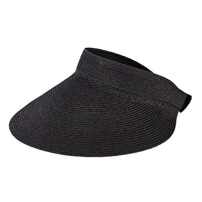 Ultrabraid Roll Up Wide Brim Sun Visor - San Diego Hat Visor Cap San Diego Hat Company UBV0120SBlK Black