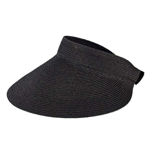 Ultrabraid Roll Up Wide Brim Sun Visor - San Diego Hat Visor Cap San Diego Hat Company UBV0120SBlK Black