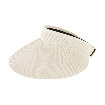 Ultrabraid Roll Up Wide Brim Sun Visor - San Diego Hat Visor Cap San Diego Hat Company UBV0120SWHT White