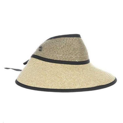 Unique Sun Visor Hat with Long Bow - Callanan Hats Visor Cap Callanan Hats CR373 Natural M/L (58 cm)