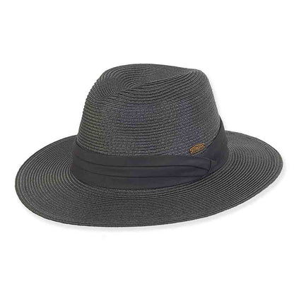 Unisex Water Repellent Straw Safari Hat - Tidal Tom™ Safari Hat Tidal Tom HTT1047BML Black M/L (57-59 cm)