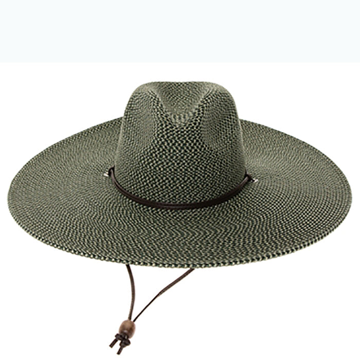 Unisex Wide Brim Gardening Hat with Chin Cord - Boardwalk Style Hats Safari Hat Boardwalk Style Hats DA1849GNm Green Tweed Medium (57 cm)